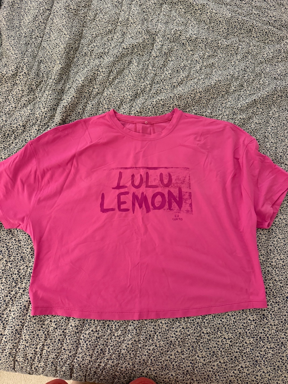 lululemon athletica Hot Pink Short Sleeve Logo Tee